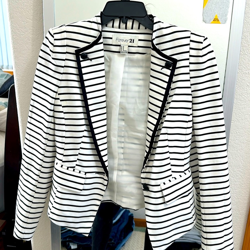 Forever 21 Navy Striped Blazer